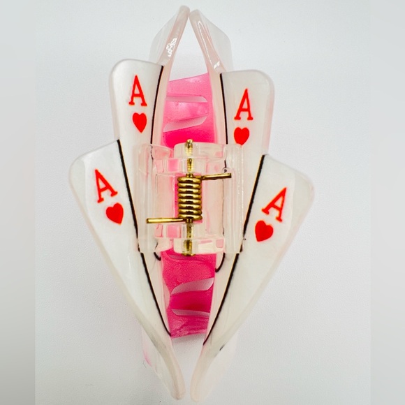 Ace of Hearts Claw Hair Clip New - Picture 4 of 5